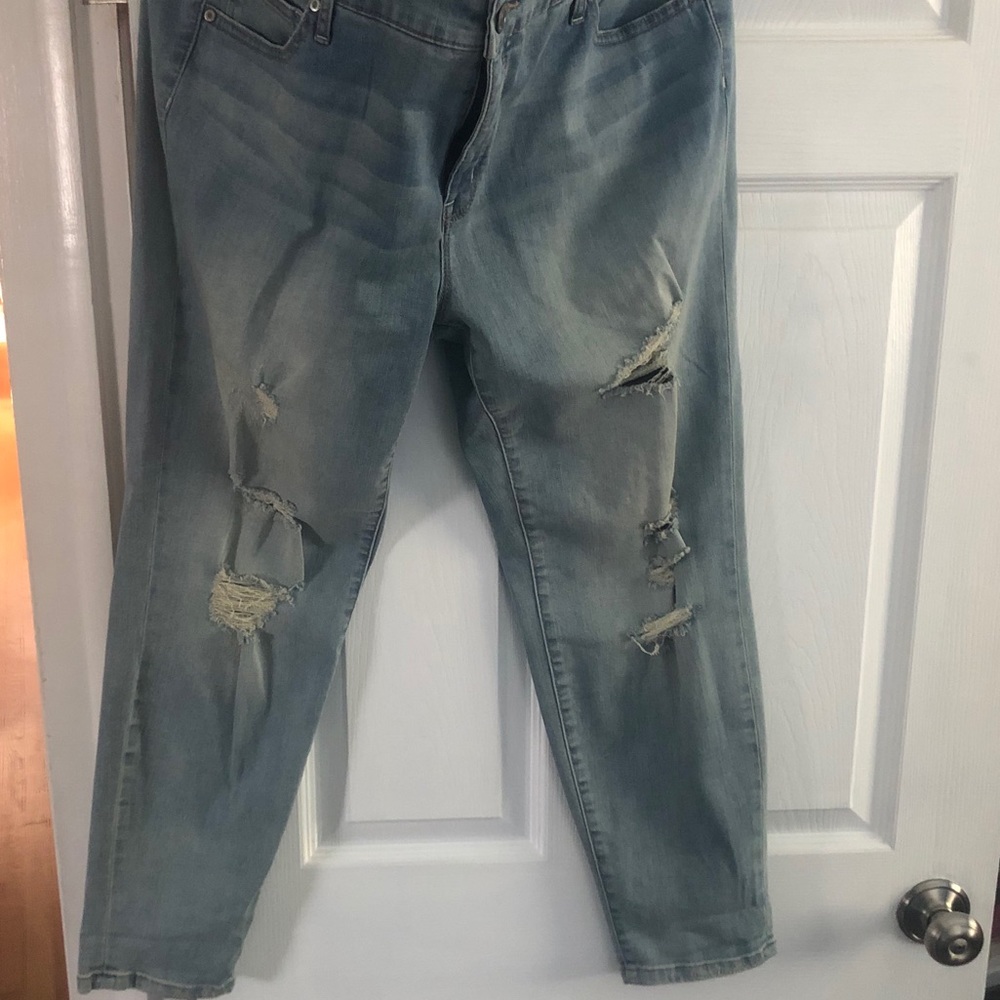 Light wash blue jeans